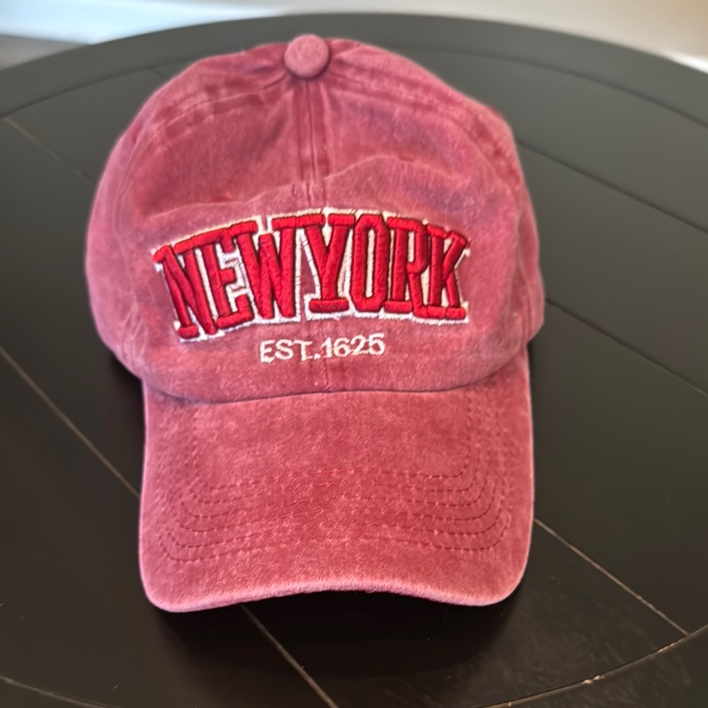 Red New York Embroidered Cap